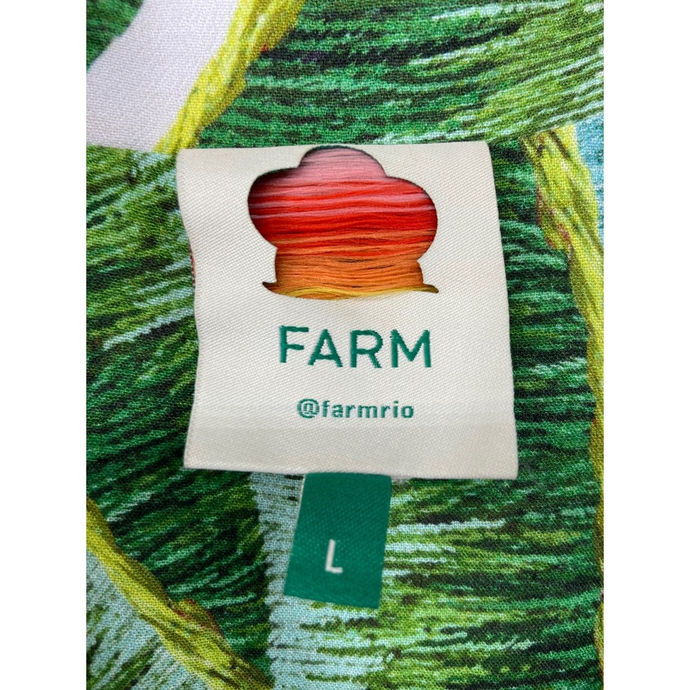 Farm Rio Maxi Dress Women Large Forest Palm Pineapple Plunging Neckline Tropical - Picture 4 of 11